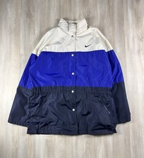 Vintage Nike Youth Large Windbreaker Swoosh Full Button Up 90s Color Block
