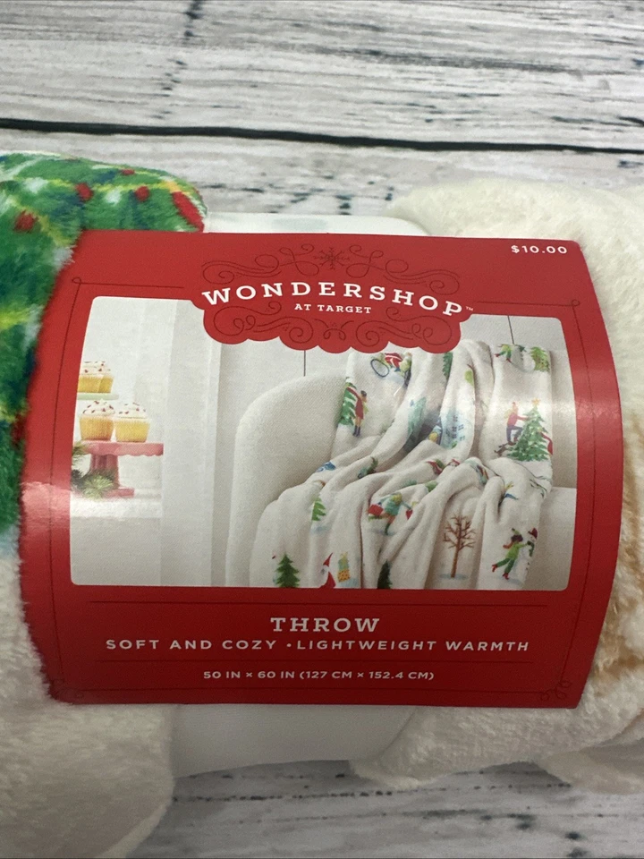 Target Wondershop Winter Wonderland Christmas Scene Throw Blanket 50" x 60" NEW - Image 3 of 4