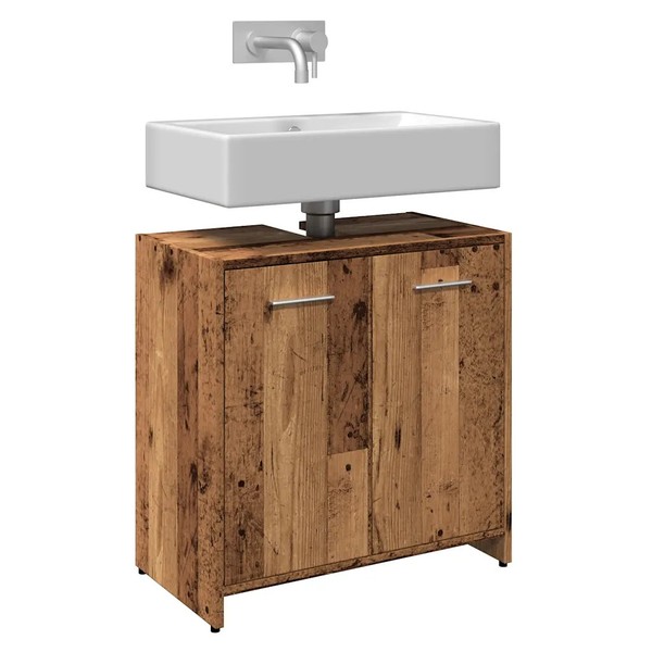 Waschbeckenunterschrank Altholz-Optik Holzwerkstoff 60X33X60 Cm-image