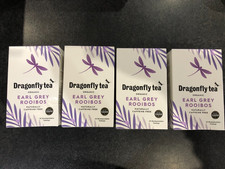 Dragonfly Organic Earl Grey Rooibos Tea, Pack of 4 x 40 (160 Teabags) Naturally