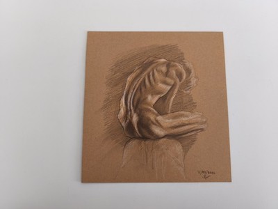 Männlicher Akt Figur Zeichnung Studie von viC - ungerahmt, original, signiert