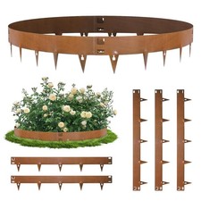 Metal Garden Edging Corten Steel 5M x 16.5CM Lawn Edging Border Flexible Grass
