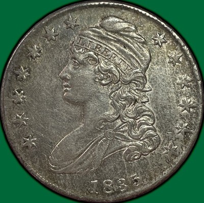 1835 Capped Bust Half Dollar Choice Almost Uncirculated AU+ Coin #44881