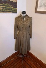 Vintage 1970s Dress, Peter Pan Collar Long Sleeve Cottagecore Fall Dress Sz S/M