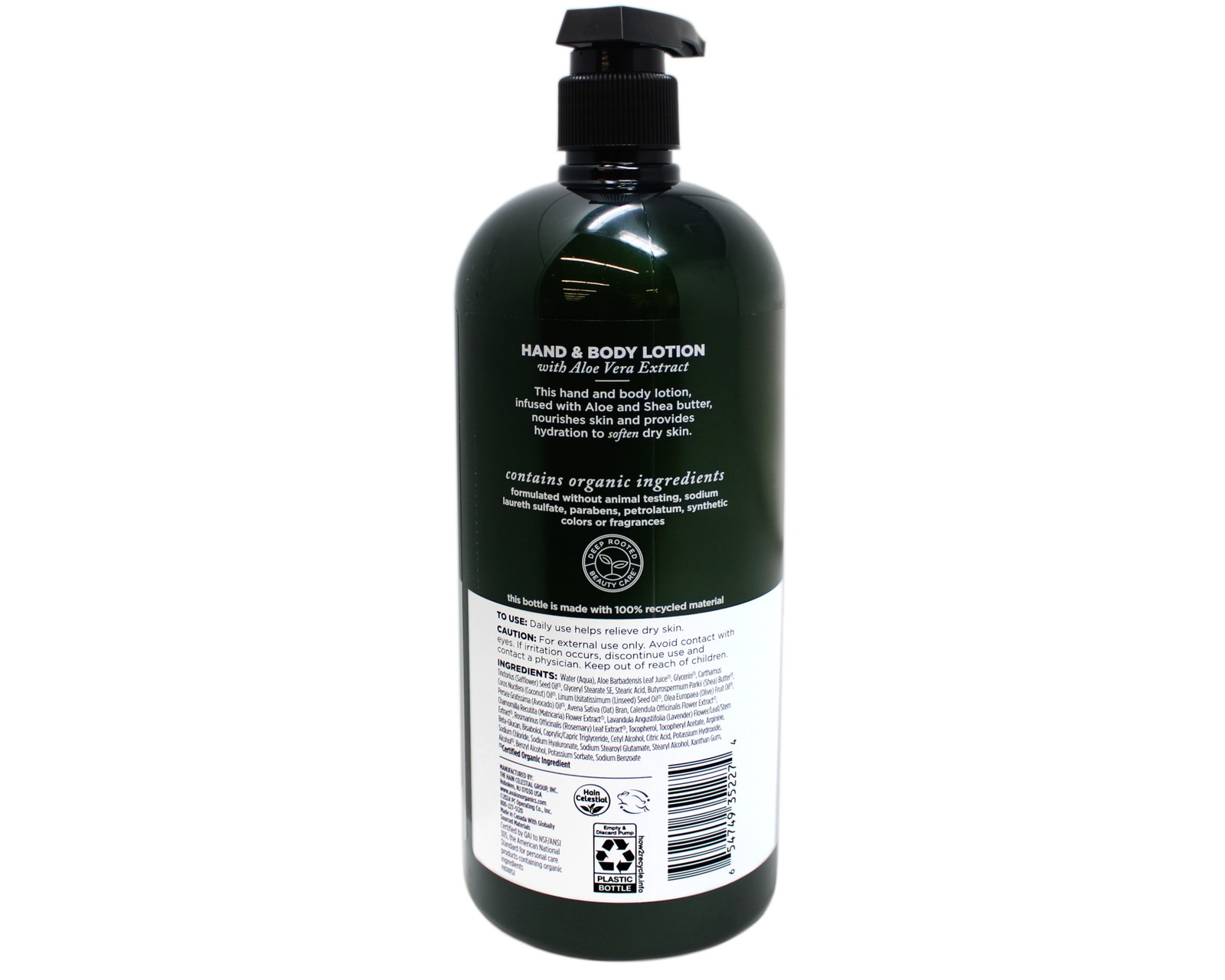 Avalon Organics Hand & Body Lotion for Dry Skin Aloe Unscented, 32 OZ - 2 Pack