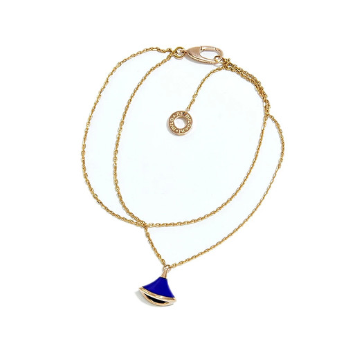AUTH BVLGARI DIVAS' DREAM BRACELET SM 350712 K18RG LAPIS LAZULI ROSE GOLD F/S