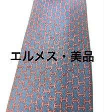 Excellent condition HERMES   Tie Fasone H Pattern Rare Slim Navy x Red