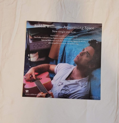 Robbie Williams - Advertising Space - Single-sided Window/Instore display card
