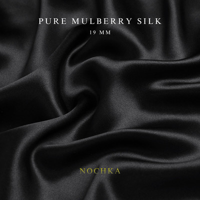 Black 100% Pure Mulberry Silk Fabric by the Yard 44'' width 19 mm 6A Grade