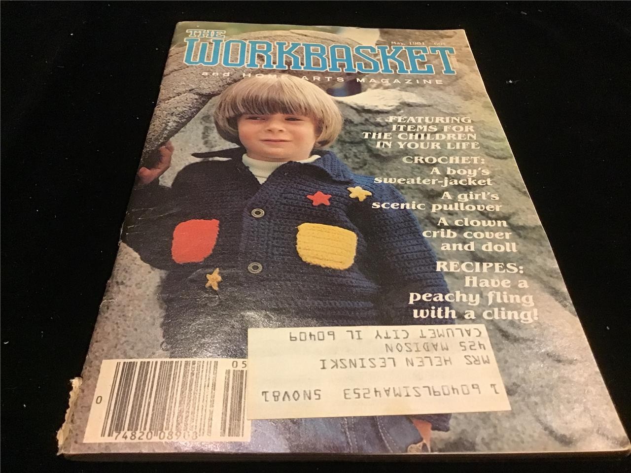 PONY Workbasket Magazine May 1981 Crochet a Boy's Sweater Jacket Clown Crib Cover