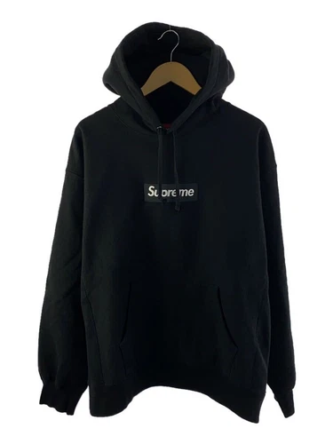 Felpa Supreme con cappuccio L cotone nero usata