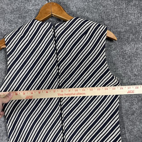 VINTAGE 60s Joan Leslie Kasper Shift Dress Jacket Set S Diagonal Stripe Mod GoGo - Picture 20 of 24