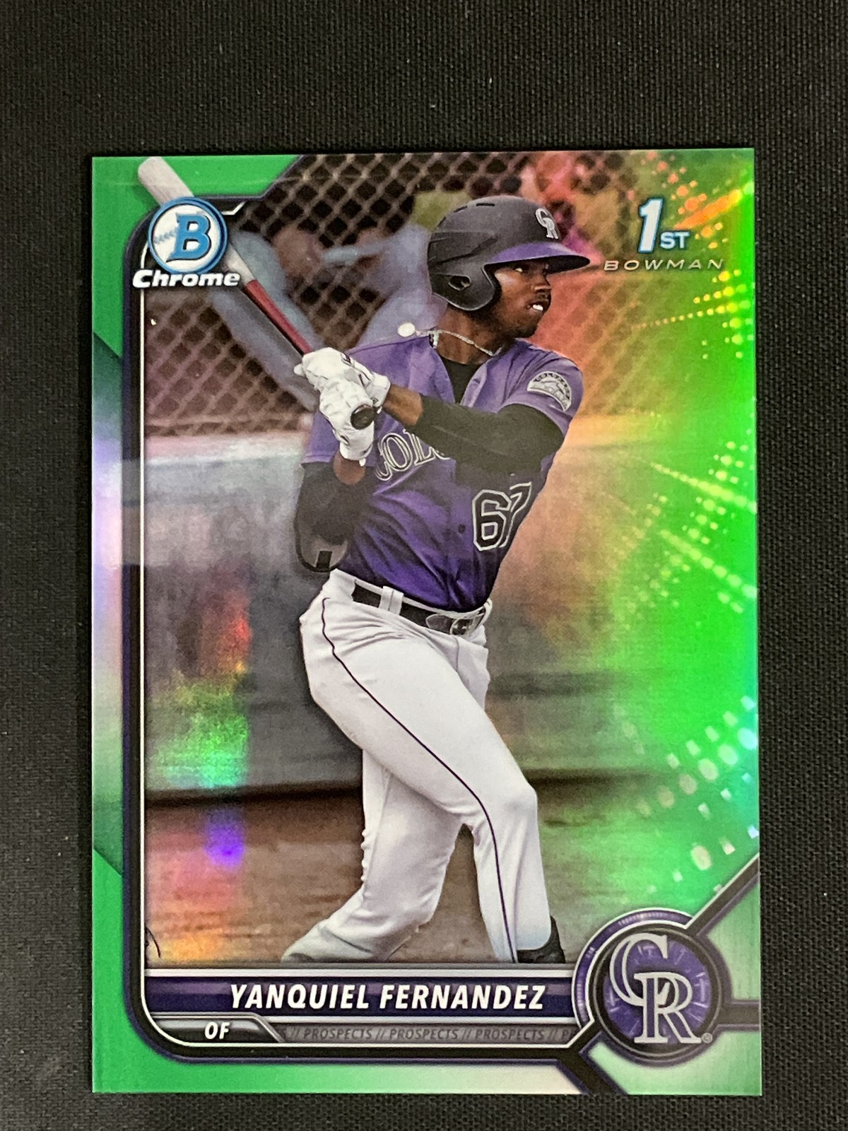 2022 Bowman Chrome #BCP-191 Yanquiel Fernandez Prospects Green Refractor /99