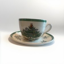 Spode Christmas Tree Tea Cup  Saucer England, S3324-K  READ