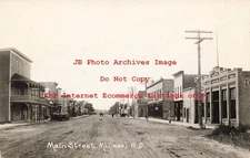 ND, Milnor, North Dakota, RPPC, Main Street, Business Section, Photo