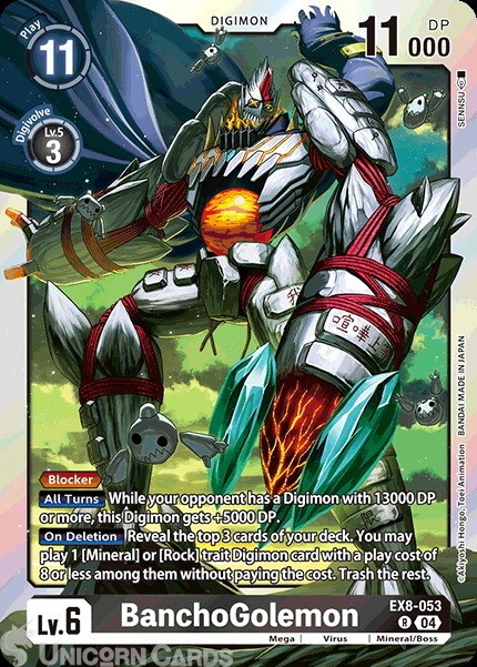 EX8-053 BanchoGolemon : Rare Digimon Card : EX08: Chain of Liberation