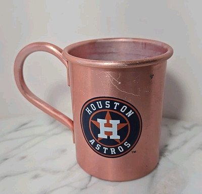 Used Houston Astros MLB Moscow Mule Mug Cup Drink Smirnoff Vodka 14 oz (DENTS)