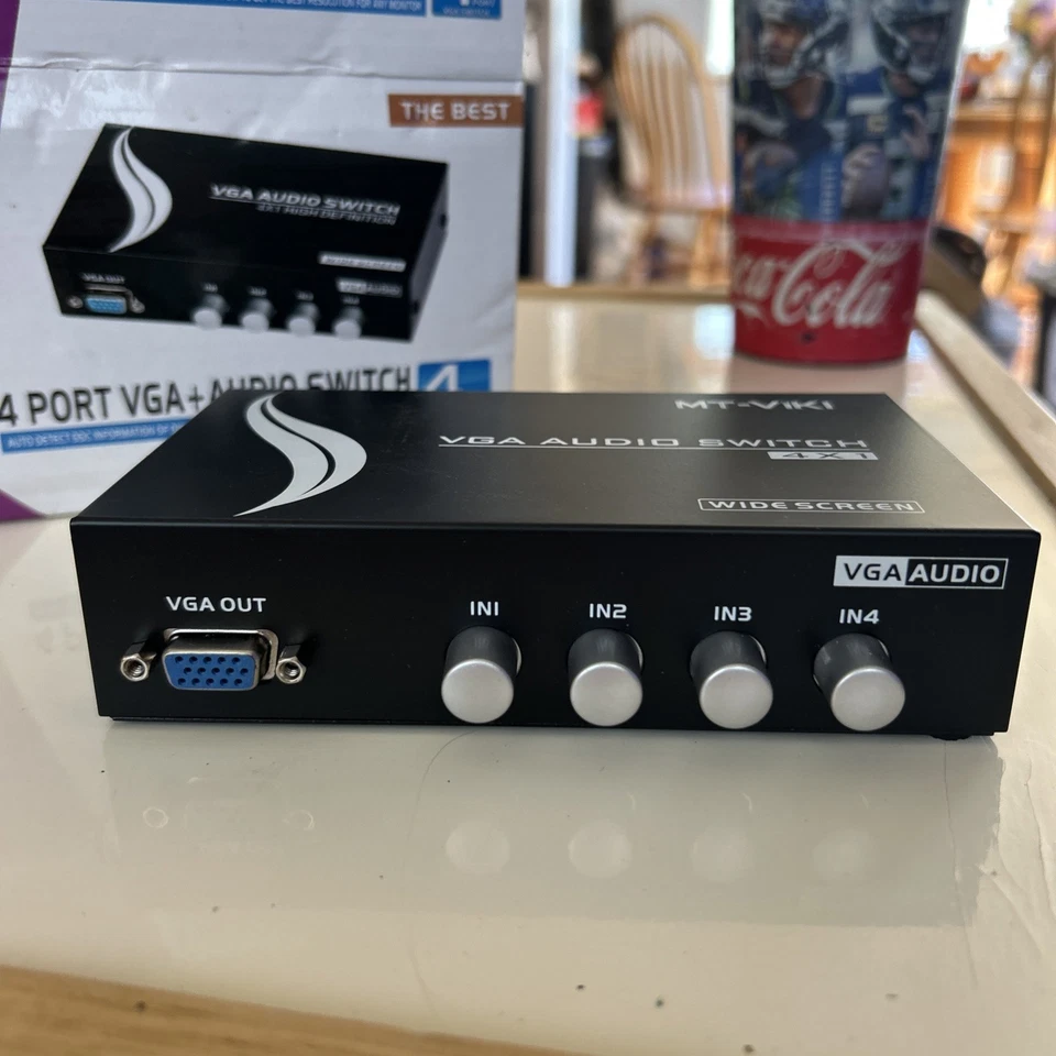 VGA Audio Switch 4x1 High Definition Wide Screen Open Box - Image 3 of 4