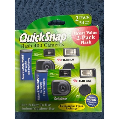 Fujifilm QUICK SNAP Flash 400 Cameras 2 Pack 54 total exposures  exp 9/ 2008