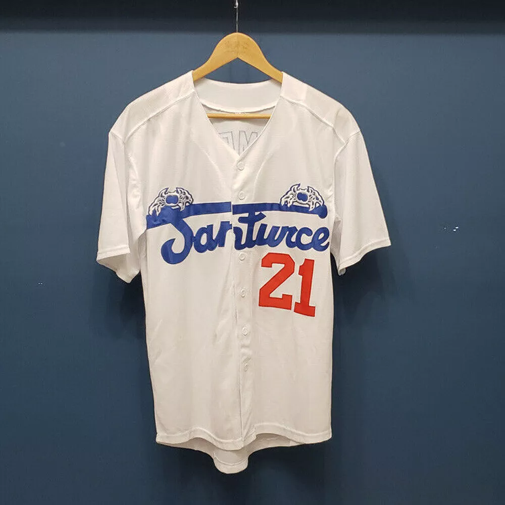 #21 Roberto Clemente Santurce Crabbers Puerto Rico Baseball Jersey Stitched Cream Name Size S : Sports & Outdoors