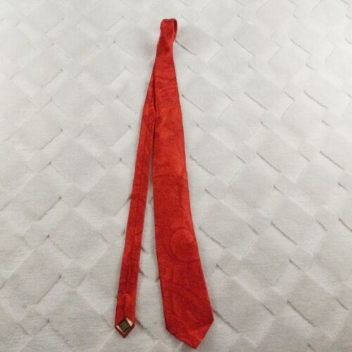 Donald J Trump Signature Collection Neck Tie Red Paisley Print 100% Silk