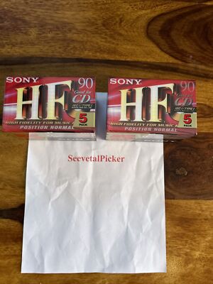10 Sony HF90 90 Minutes Blank Audio Media Recording Cassette Tapes. Sealed.