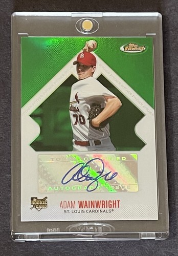 2006 Topps Finest Adam Wainwright Green Refractor Rookie RC Auto 78/199 142 V