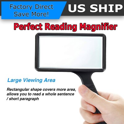 Handheld Rectangular 3X Magnifier Magnifying Glass Loupe For Reading ...