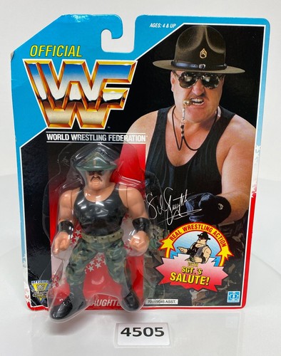 WWF wwe Vintage Wrestler Blue Card Sgt Slaughter 1...