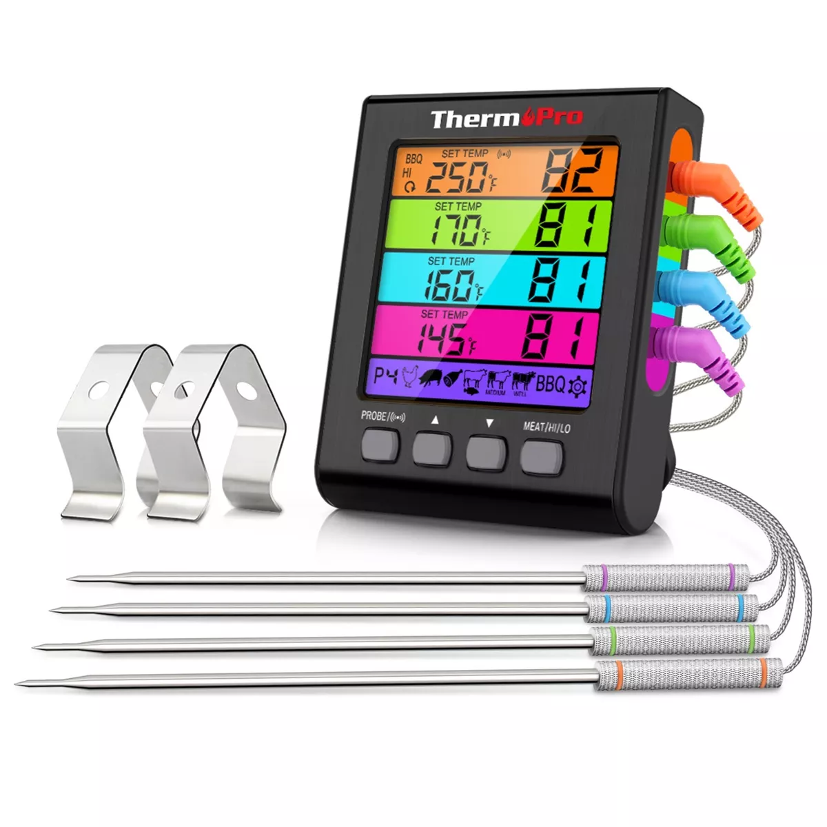 ThermoPro Wireless Meat Thermometer Digital Grill Smoker BBQ Thermometer with Two Probes