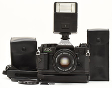     Near Mint  Canon AE-1 PROGRAM Black Film Camera NFD 50mm f/1.8 Japan2494748