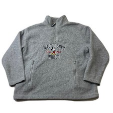 Walt Disney World Kids Grey 1/4 Zip Pullover Fleece Size Medium Sweatshirt