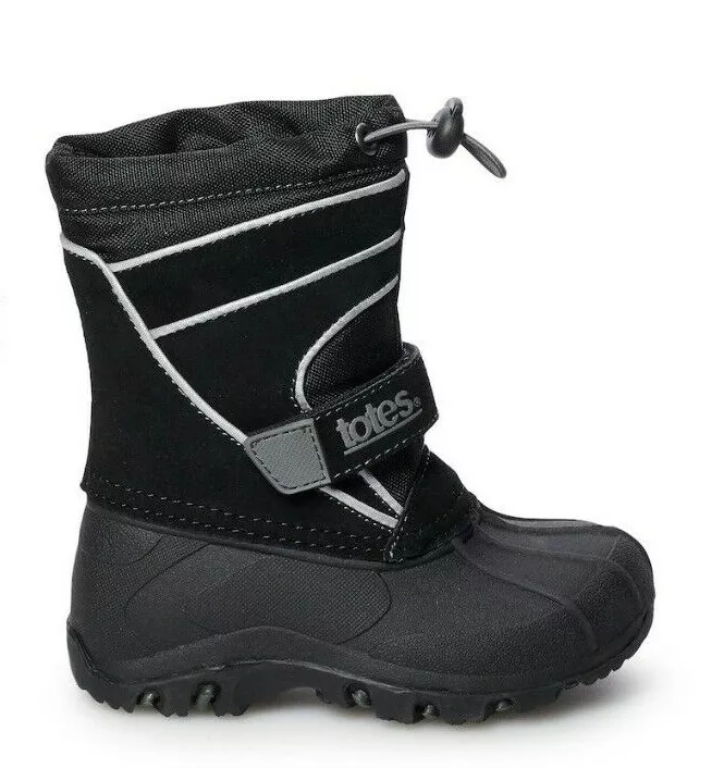 Botas de nieve de invierno Totes Teo para niños pequeños negras TALLAS 5T, 6T, 7T, 8T, 9T y 10T Foto 4 de 4