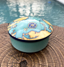 Tiffany & Co Porcelain Blue Trinket Dresser Box Tauck World Discovery