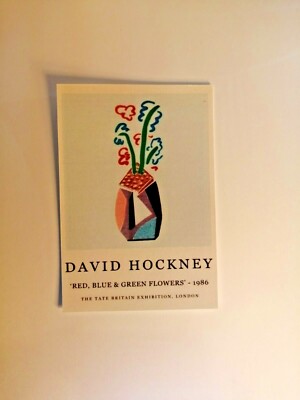Seltene David Hockney Blumen 1986 Tate Porfolio Postkarte ROYAL ACADEMY AUSSTELLUNG 