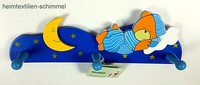 Kleiderhaken Kinder Hakenleiste Garderobenhaken Haken Garderobe 3D Holz TeddybÄR