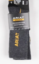 Ariat Men's Socks Merino Wool Crew Midweight Performance Work Grey 10036486