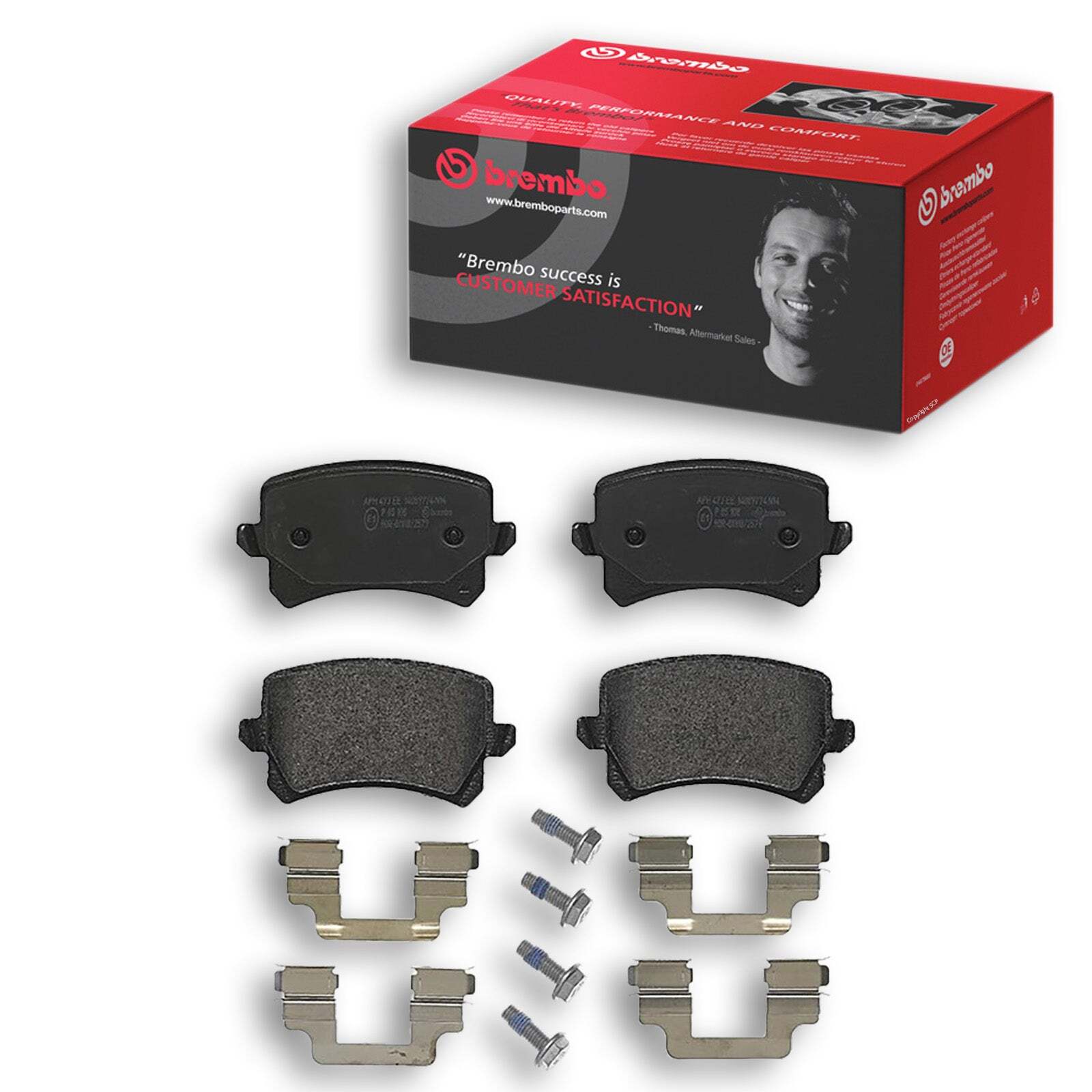 Brake Pads Set fits VW CC 358 3.6 Rear 11 to 16 BWS Brembo 3C0698451C VOLKSWAGEN - Image 20
