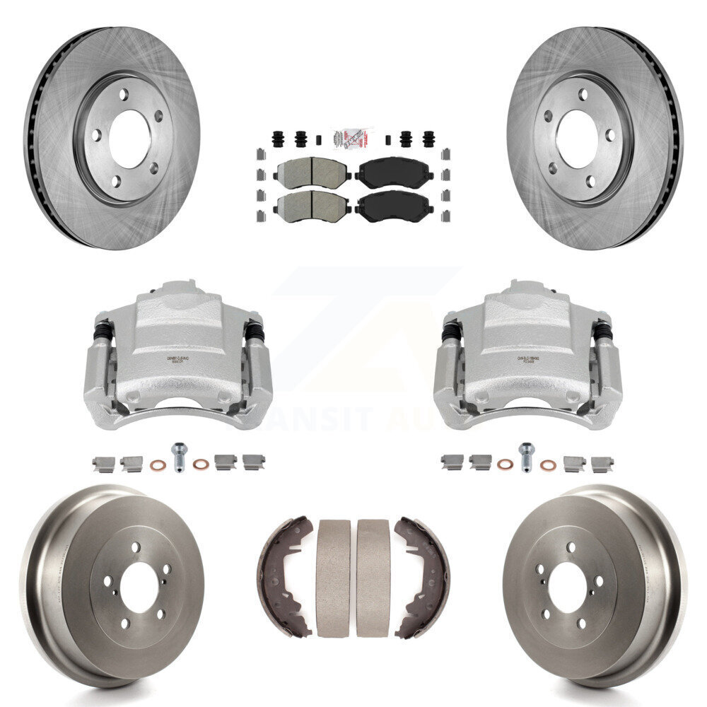 High-Performance Front Rear Disc Brake Caliper Rotors Drums Semi-Metallic Pads Kit