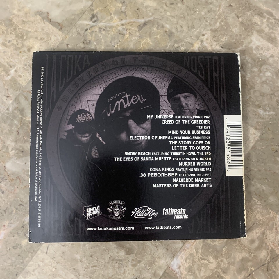La Coka Nostra CD Masters Of The Dark Arts Cardboard Case Insert Disc