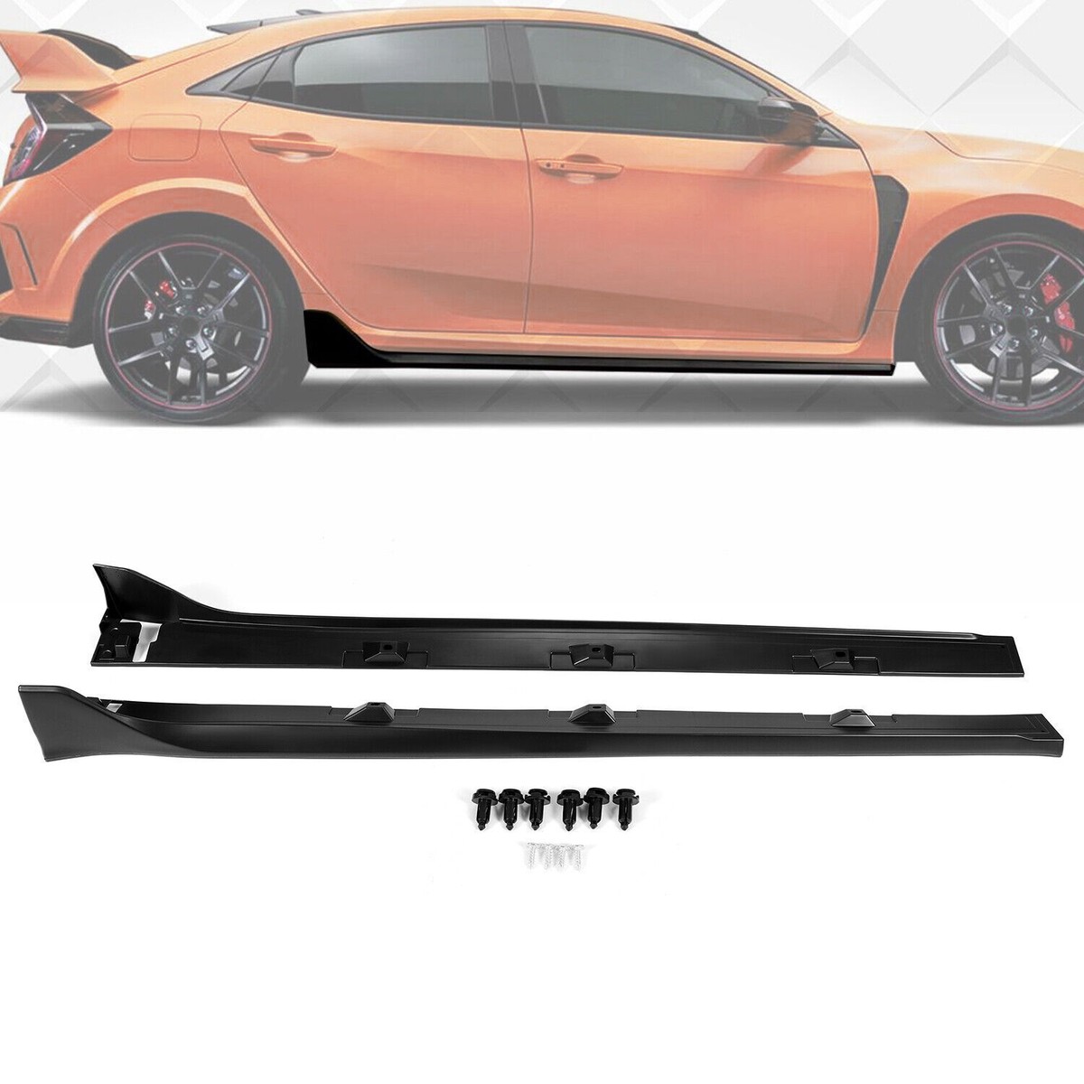 For Honda 2016-2021 Civic LX EX SI 4 DR Sedan Side Skirt