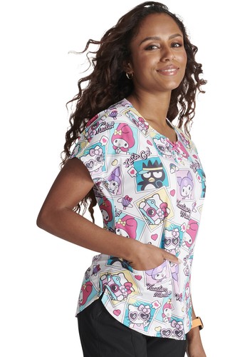 Hello Kitty Cherokee Scrubs Tooniforms Sanrio Round Neck Top TF787 HSLG - Picture 4 of 6