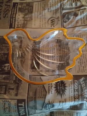 Peace Dove, Clear Glass Dish w/Gold Trim