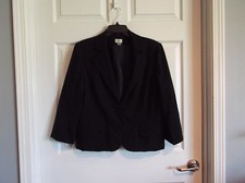 EUC Worthington womens XL long sleeve fully lined black blazer 2 hook eye -