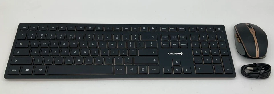 CHERRY DW 9000 SLIM Keyboard & Mouse Bronze/Black JD-9000EU-2 BT ONLY *AS IS* - Image 2 of 4