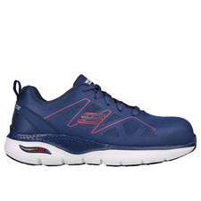 Skechers Men's 200152 Vigorit Navy Red Arch Fit SR Safety Toe Work Shoes