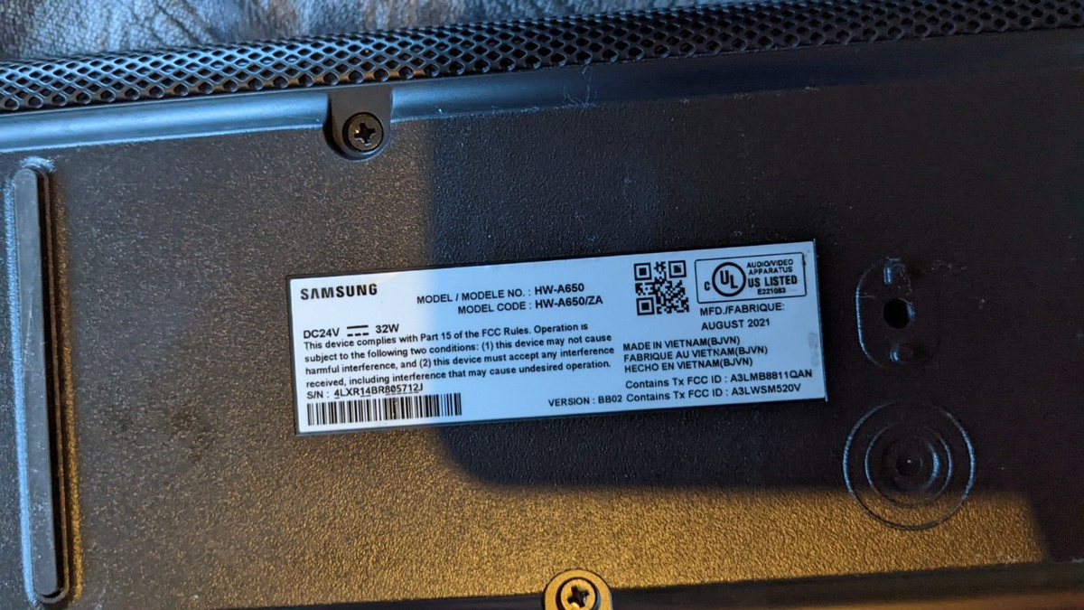 Samsung HW-A650/ZA CH Sound Bar Soundbar ONLY No power