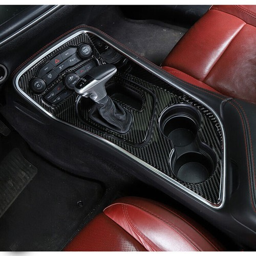 Cubierta de caja de almacenamiento de cambio de marchas para consola Dodge Challenger fibra de carbono suave - Imagen 4 de 9