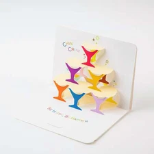 Champagne Tower - Pop Up Birthday Card with Envelope - Cute 3D Birthday Card