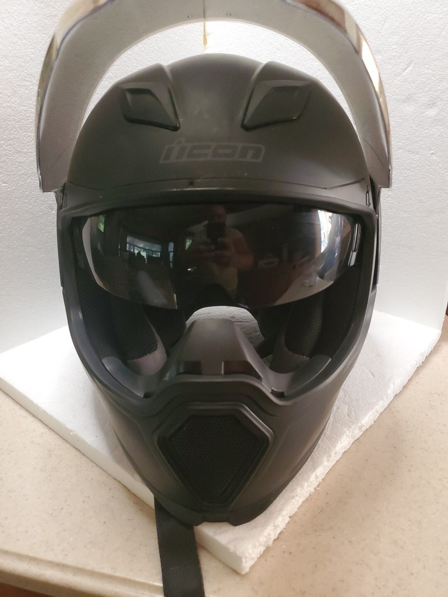 Icon Airflite Helmet Peacekeeper Rubatone Black size Lg | eBay